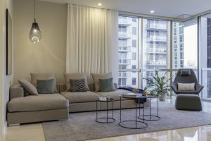 minimalist living room design at brickell