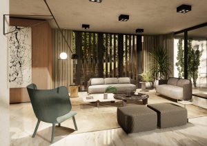 minimalist and oriental living room design