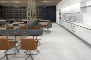 minimalist office break room