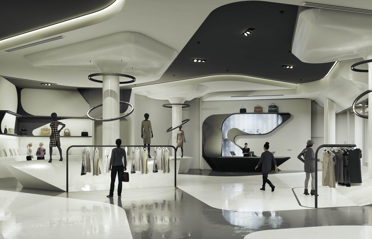 futuristic retail store design