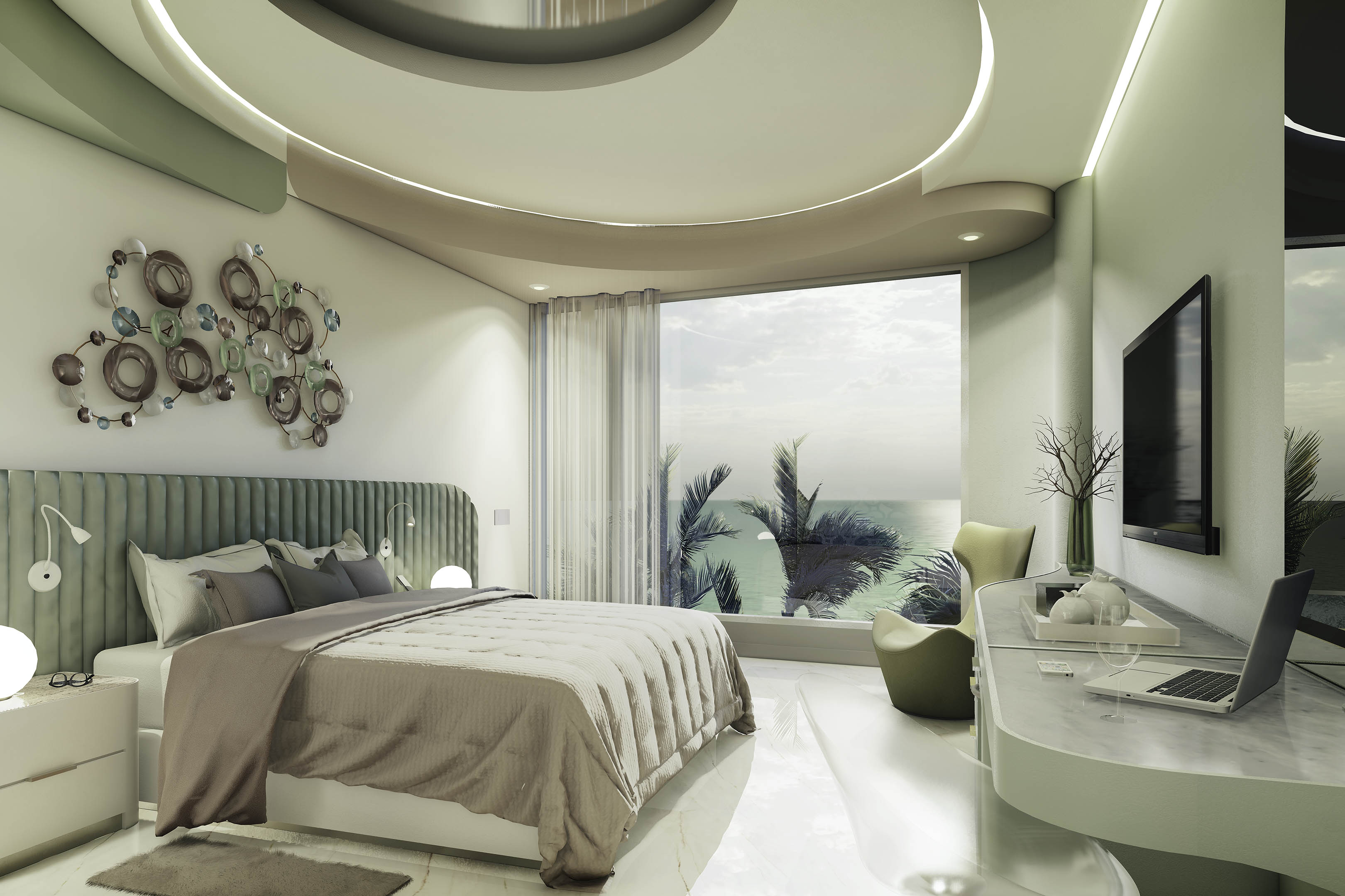 ocean inspired organic hotel room design
