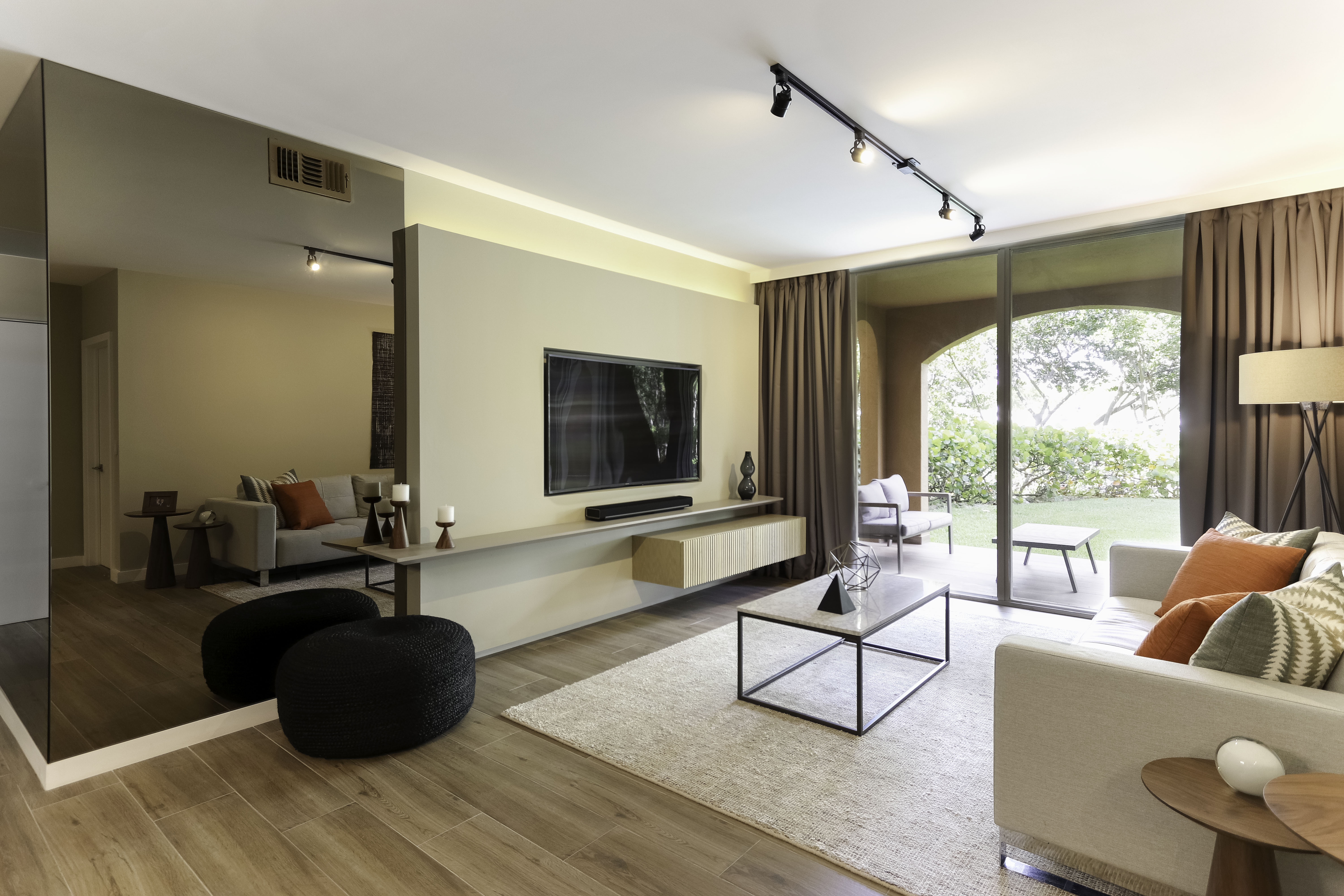 minimalist living room design with media unit