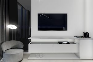 minimalist black and white custom dresser