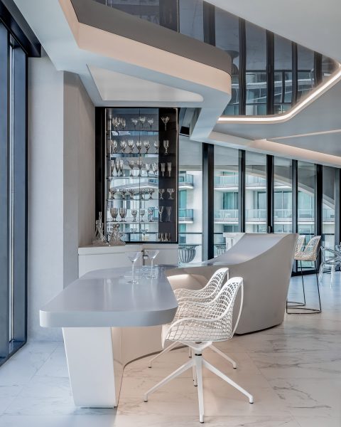 Futuristic Interior Design 1000Museum custom bar gray